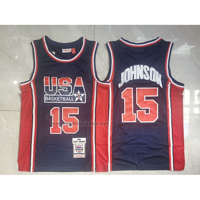 Camiseta USA 1992 James Johnson #15 Azul